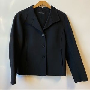 Alexandra Bartlett 100% Wool Collared Black Jacket Pockets Women's Size Medium